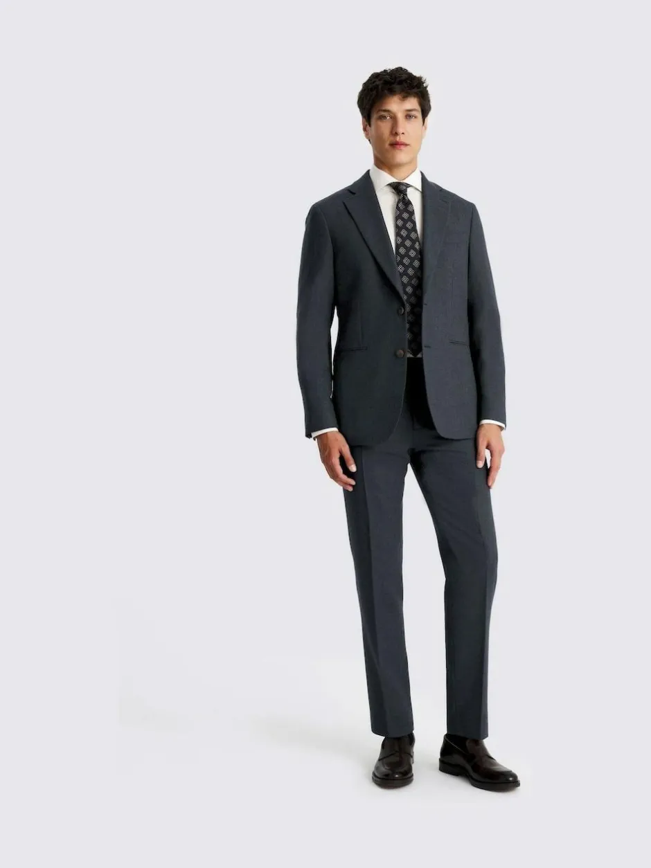 MOSS Blue Tailored Twill Suit Jacket