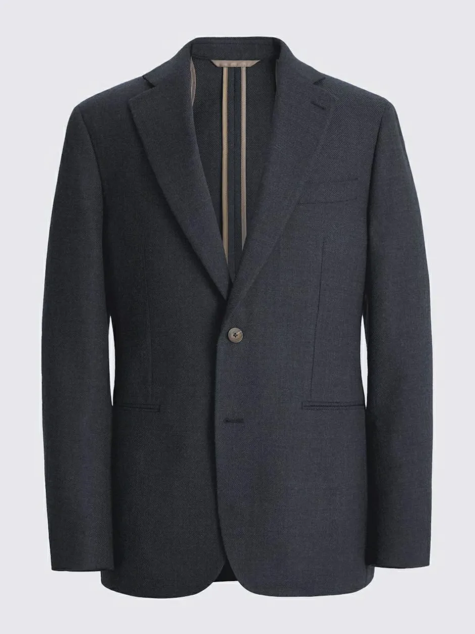 MOSS Blue Tailored Twill Suit Jacket