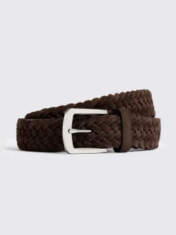 MOSS Brown Suede Woven Belt Outlet