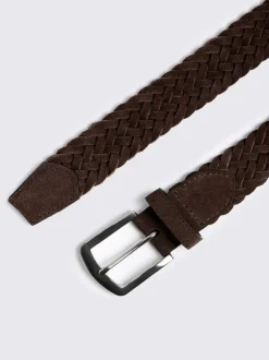 MOSS Brown Suede Woven Belt Outlet
