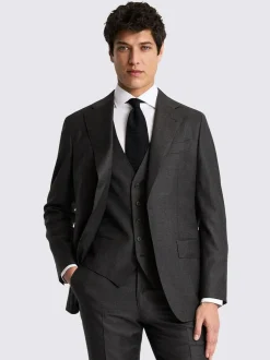 MOSS Tailored Twill Italian Suit Jacket Charcoal Best
