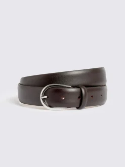 MOSS Italian Leather Belt Dark Brown New