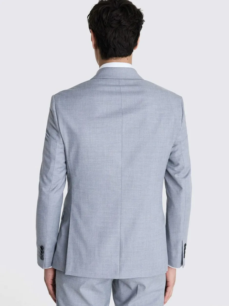 MOSS Slim Double Breasted Stretch Suit Jacket Grey Online