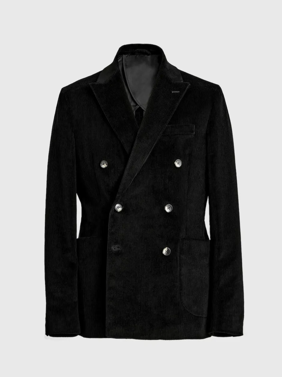 MOSS Slim Corduroy Suit Jacket Ink Discount