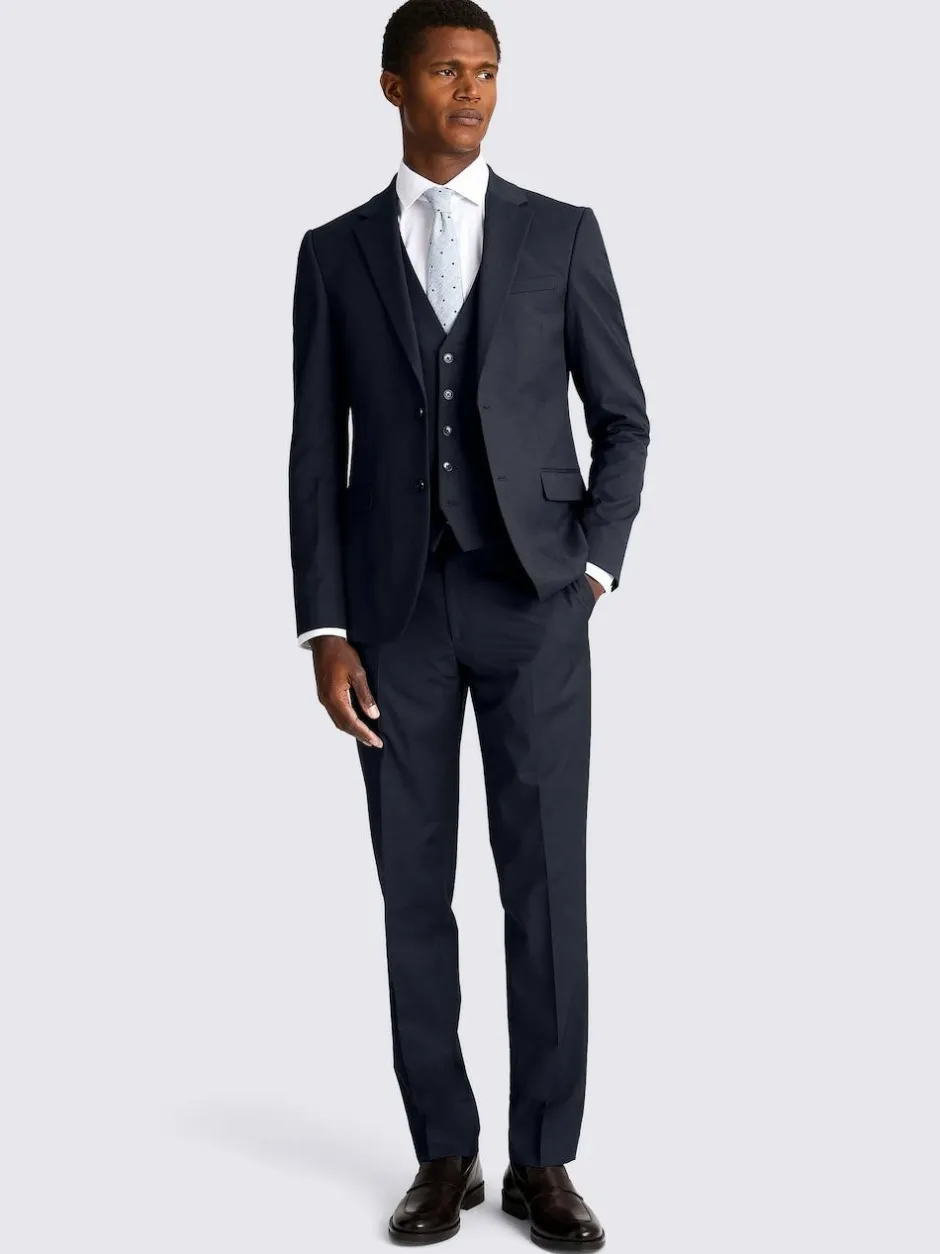 MOSS Slim Regular Fit Stretch Suit Jacket Ink New