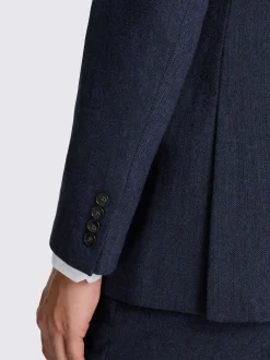 MOSS Tailored Herringbone Suit Jacket Ink Clearance