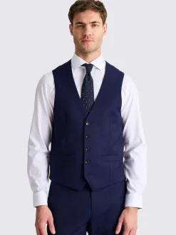 MOSS Tailored Regular Fit Stretch Suit Waistcoat Ink Discount