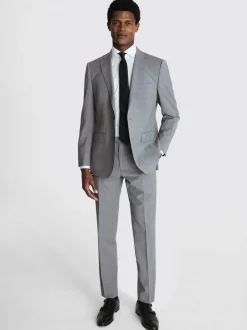 MOSS Light Grey Marl Tailored Performance Suit Jacket Clearance