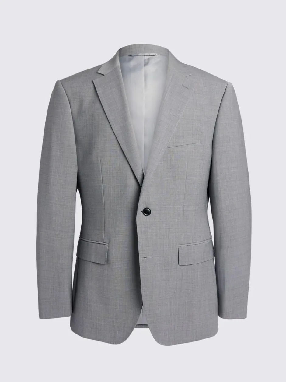 MOSS Light Grey Marl Tailored Performance Suit Jacket Clearance
