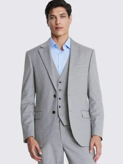 MOSS Regular Fit Stretch Suit Jacket Light Grey Hot