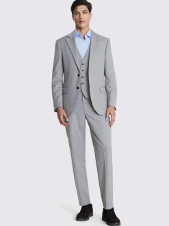 MOSS Regular Fit Stretch Suit Jacket Light Grey Hot