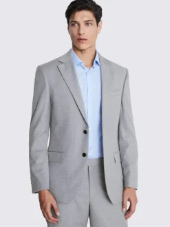MOSS Regular Fit Stretch Suit Jacket Light Grey Hot