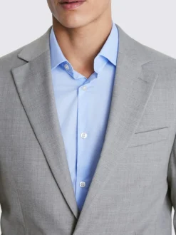 MOSS Regular Fit Stretch Suit Jacket Light Grey Hot