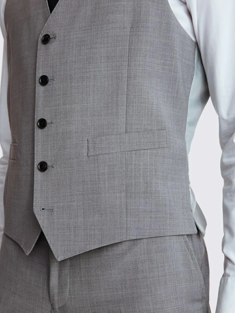 MOSS Light Grey Tailored Performance Suit Waistcoat