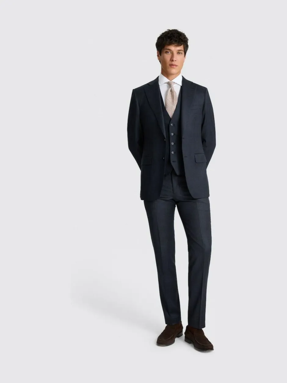 MOSS Navy Check Tailored Performance Suit Jacket Discount