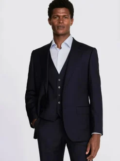 MOSS Regular Twill Suit Jacket Navy New