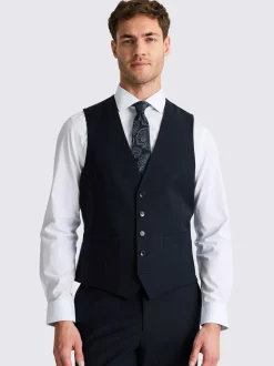 MOSS Navy Tailored Performance Suit Waistcoat Clearance