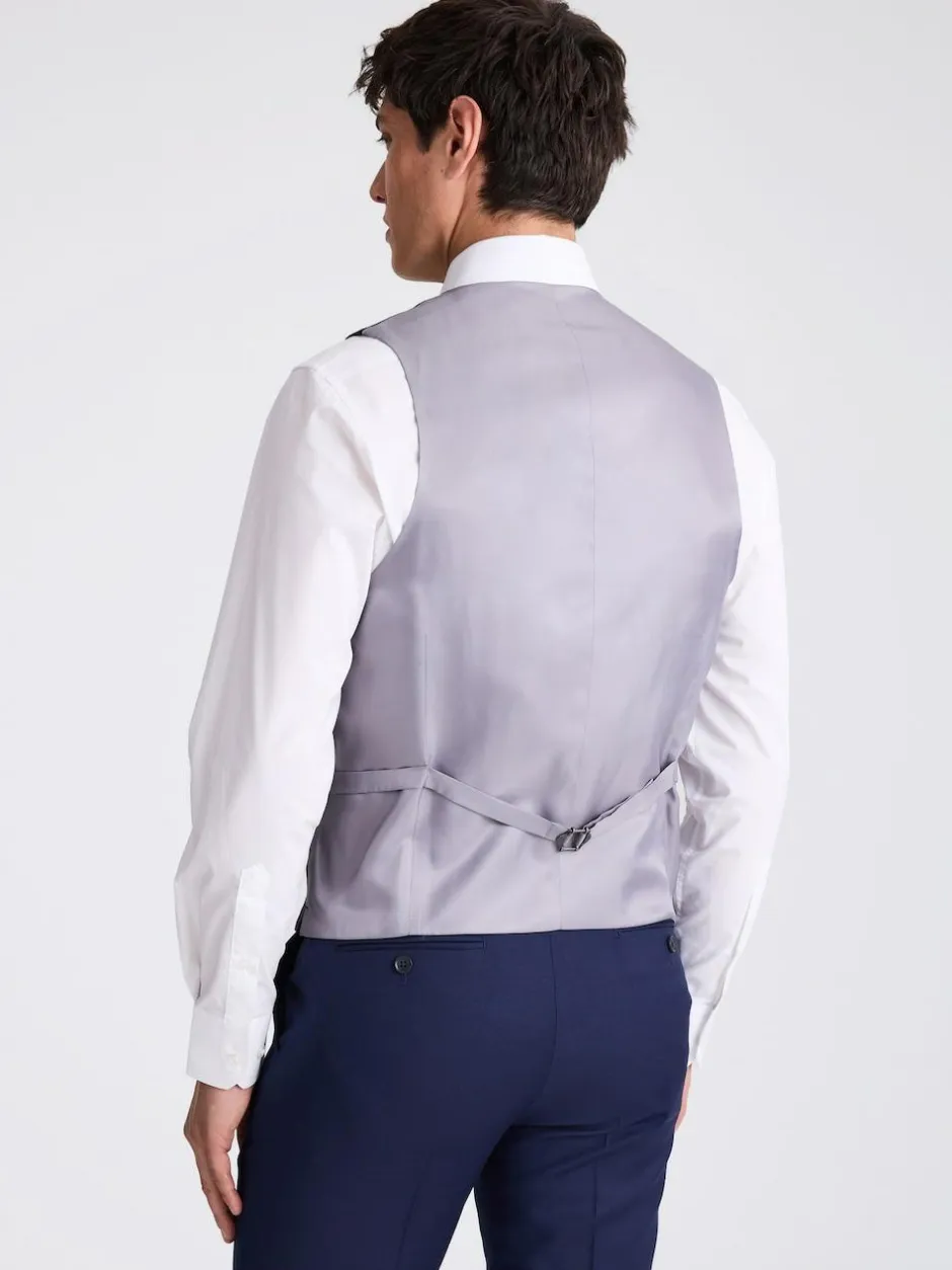 MOSS Navy Tailored Twill Suit Waistcoat Best