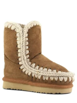 Mou Eskimo Sheepskin Lined Kids Suede Boots Cognac Best