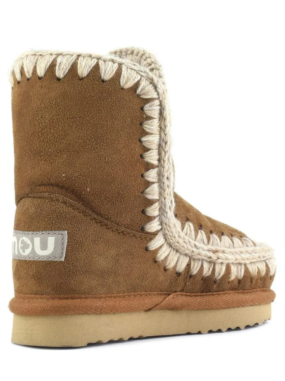 Mou Eskimo Sheepskin Lined Kids Suede Boots Cognac Best