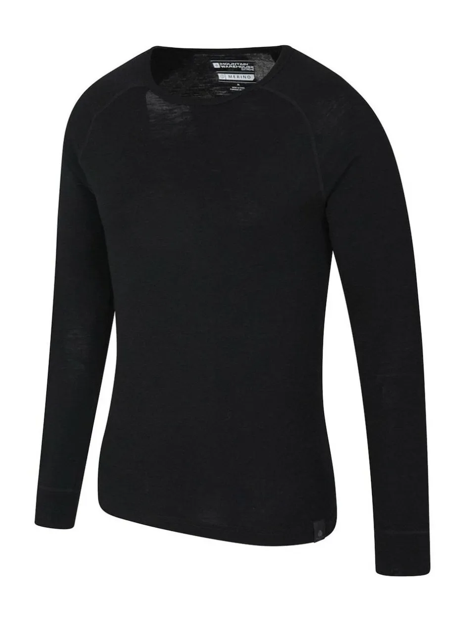 Mountain Warehouse Merino Thermal Tops 2 Pack Black New