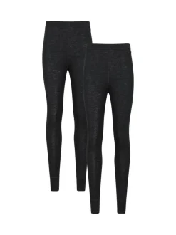 Mountain Warehouse Black Womens Merino Thermal Trousers Multipack New