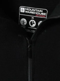 Mountain Warehouse Mens Merino Quarter Zip Thermal Top Black Hot