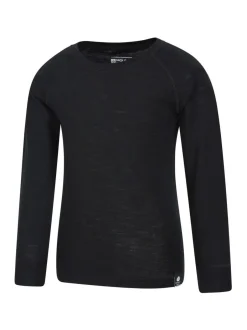 Mountain Warehouse Merino II Kids Round Neck Thermal Top Black Online
