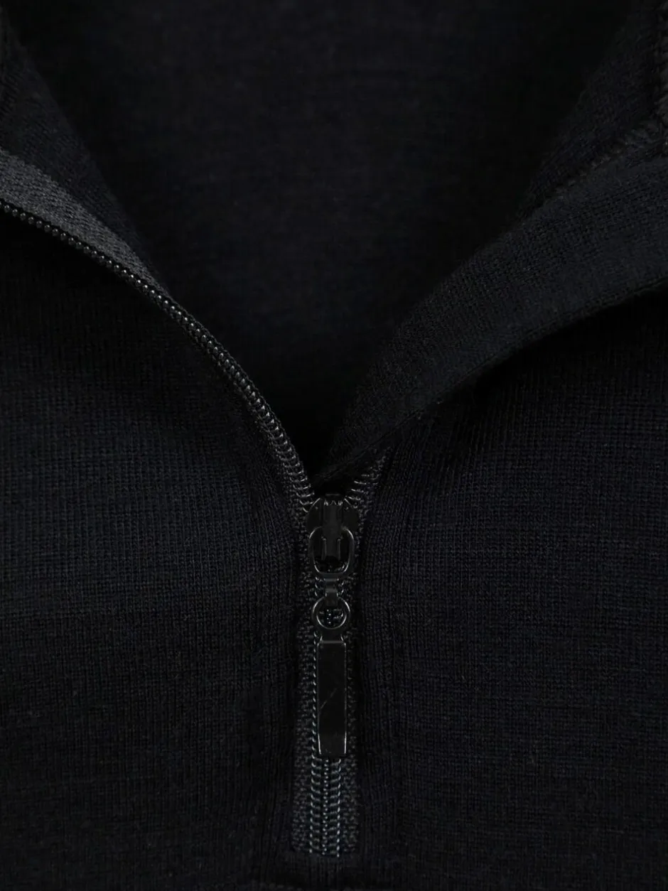 Mountain Warehouse Black Womens Merino Zip Neck Thermal Top Outlet