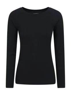 Mountain Warehouse Black Carmel Seamless Ribbed Thermal Top Best