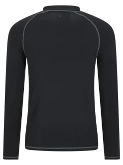 Mountain Warehouse Mens Long Sleeve Rash Vest Black Clearance