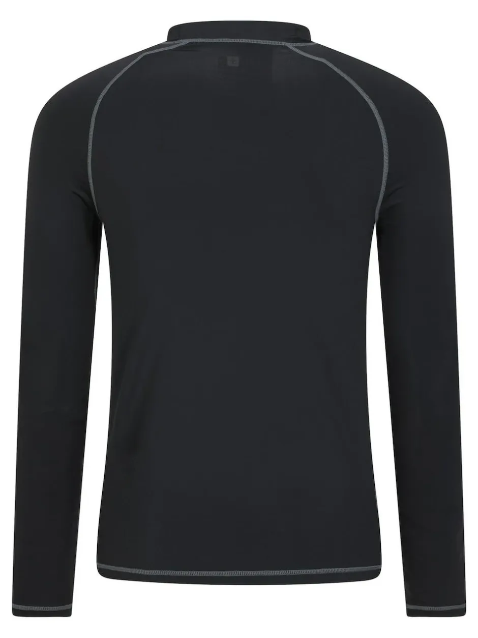 Mountain Warehouse Mens Long Sleeve Rash Vest Black Clearance