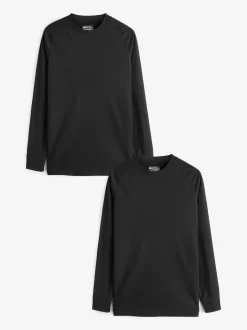 Mountain Warehouse Talus Mens Thermal Tops 2 Pack Black Hot