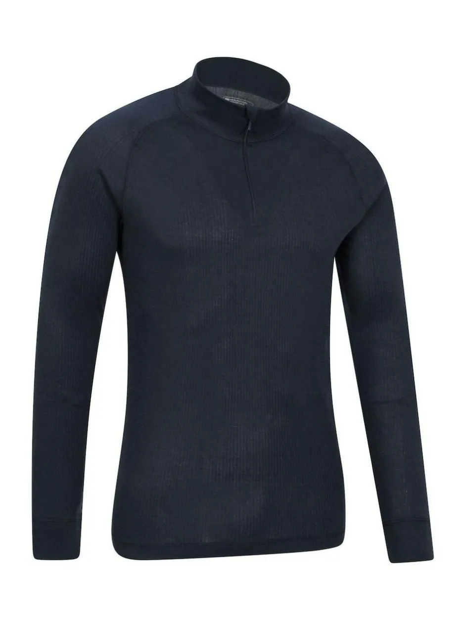 Mountain Warehouse Mens Talus Quarter Zip Thermal Top Dark Blue Online