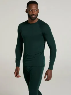 Mountain Warehouse Merino Mens Round Neck Thermal Top Green New