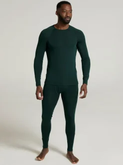 Mountain Warehouse Merino Mens Round Neck Thermal Top Green New