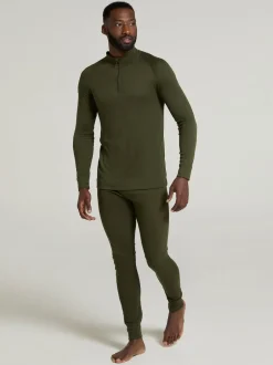 Mountain Warehouse Mens Talus Quarter Zip Thermal Top Green Best