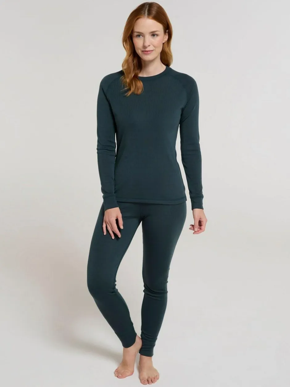 Mountain Warehouse Talus Womens Round Neck Thermal Top Green Sale