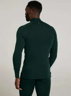 Mountain Warehouse Green Merino II Mens Zip Neck Base Layer Top Clearance
