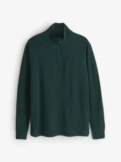 Mountain Warehouse Green Merino II Mens Zip Neck Base Layer Top Clearance