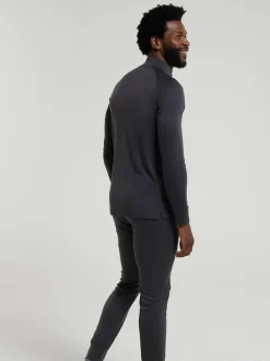 Mountain Warehouse Mens Talus Quarter Zip Thermal Top Grey