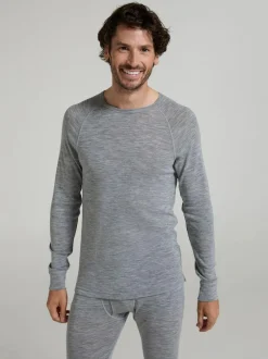Mountain Warehouse Merino Mens Round Neck Thermal Top Grey Best