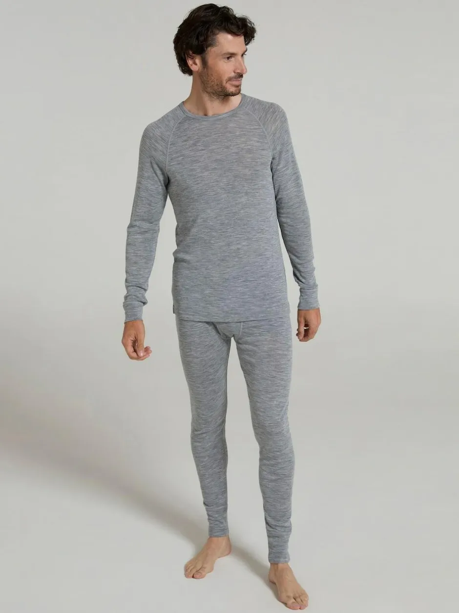 Mountain Warehouse Merino Mens Round Neck Thermal Top Grey Best