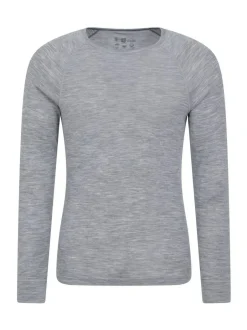 Mountain Warehouse Merino Mens Round Neck Thermal Top Grey Best