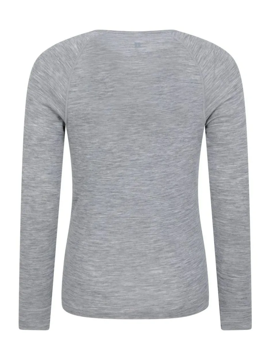 Mountain Warehouse Merino Mens Round Neck Thermal Top Grey Best