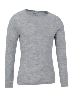 Mountain Warehouse Merino Mens Round Neck Thermal Top Grey Best