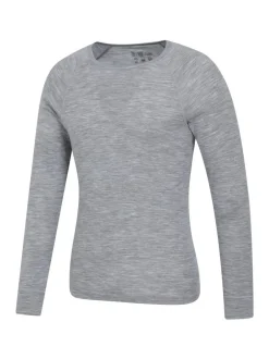 Mountain Warehouse Merino Mens Round Neck Thermal Top Grey Best