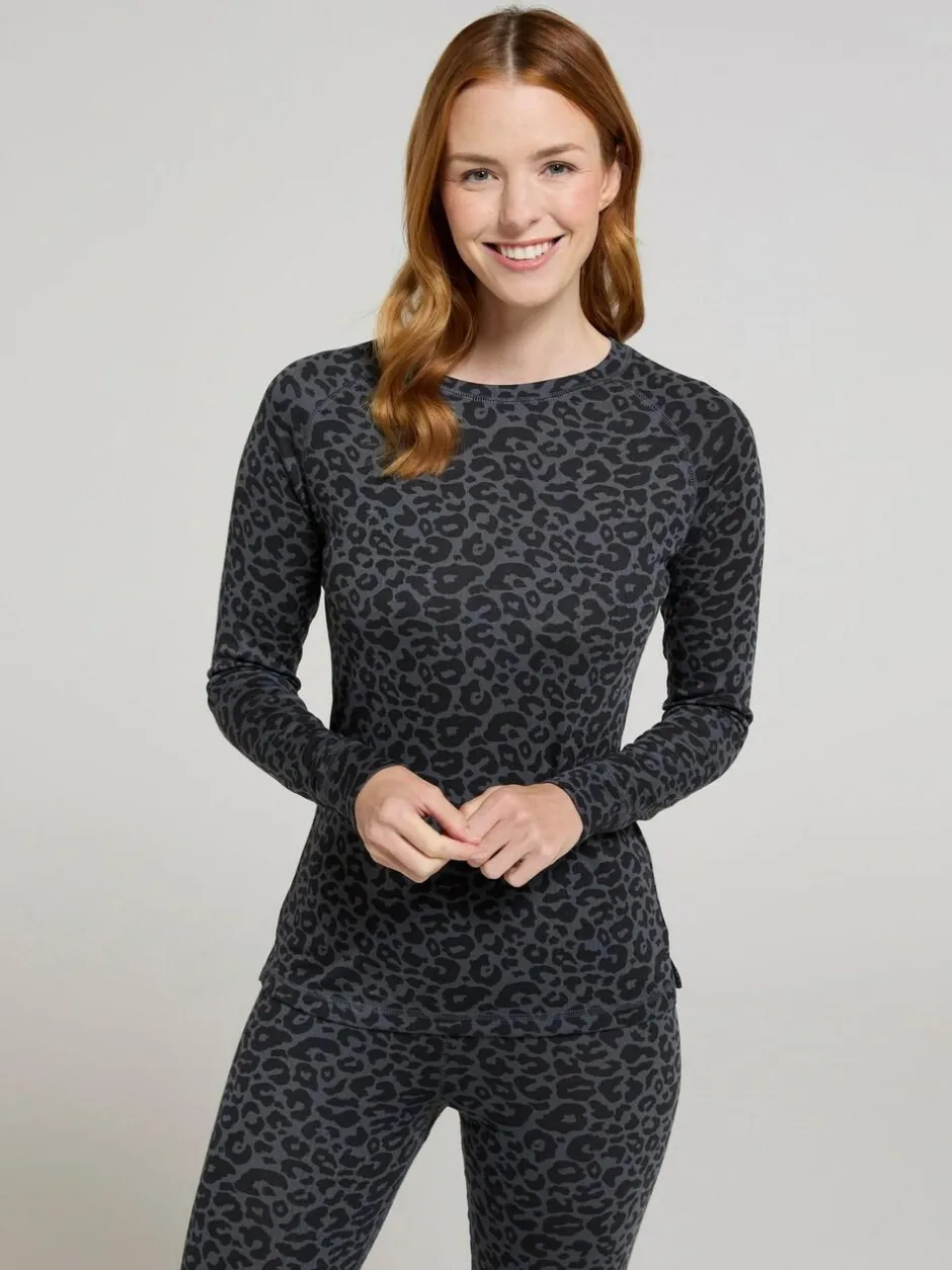 Mountain Warehouse Grey Talus Printed Womens Thermal Top Discount