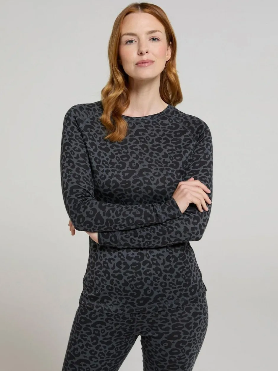 Mountain Warehouse Grey Talus Printed Womens Thermal Top Discount