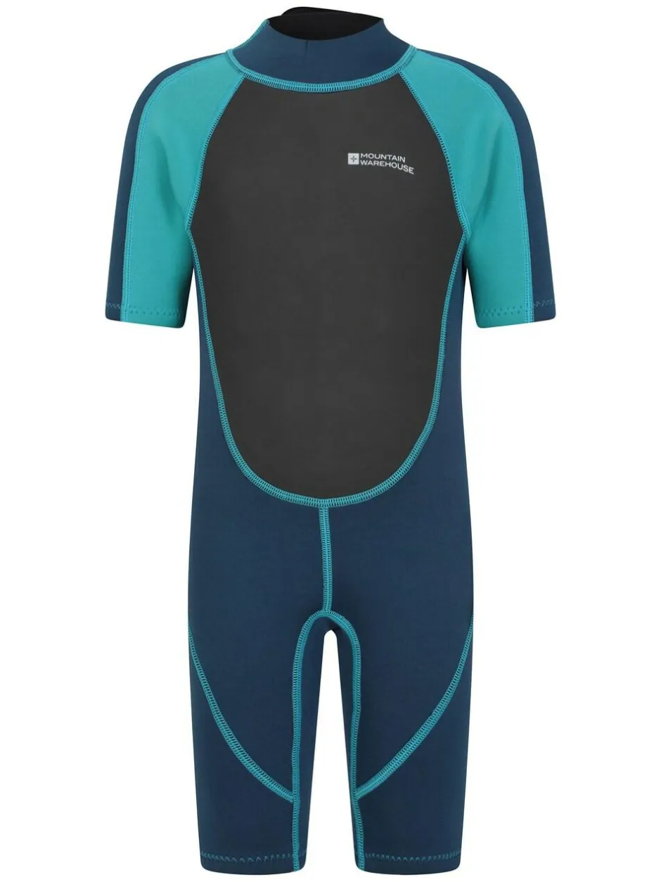 Mountain Warehouse Kids Shorty 2.5/2mm Wetsuit Mid Blue Denim Discount